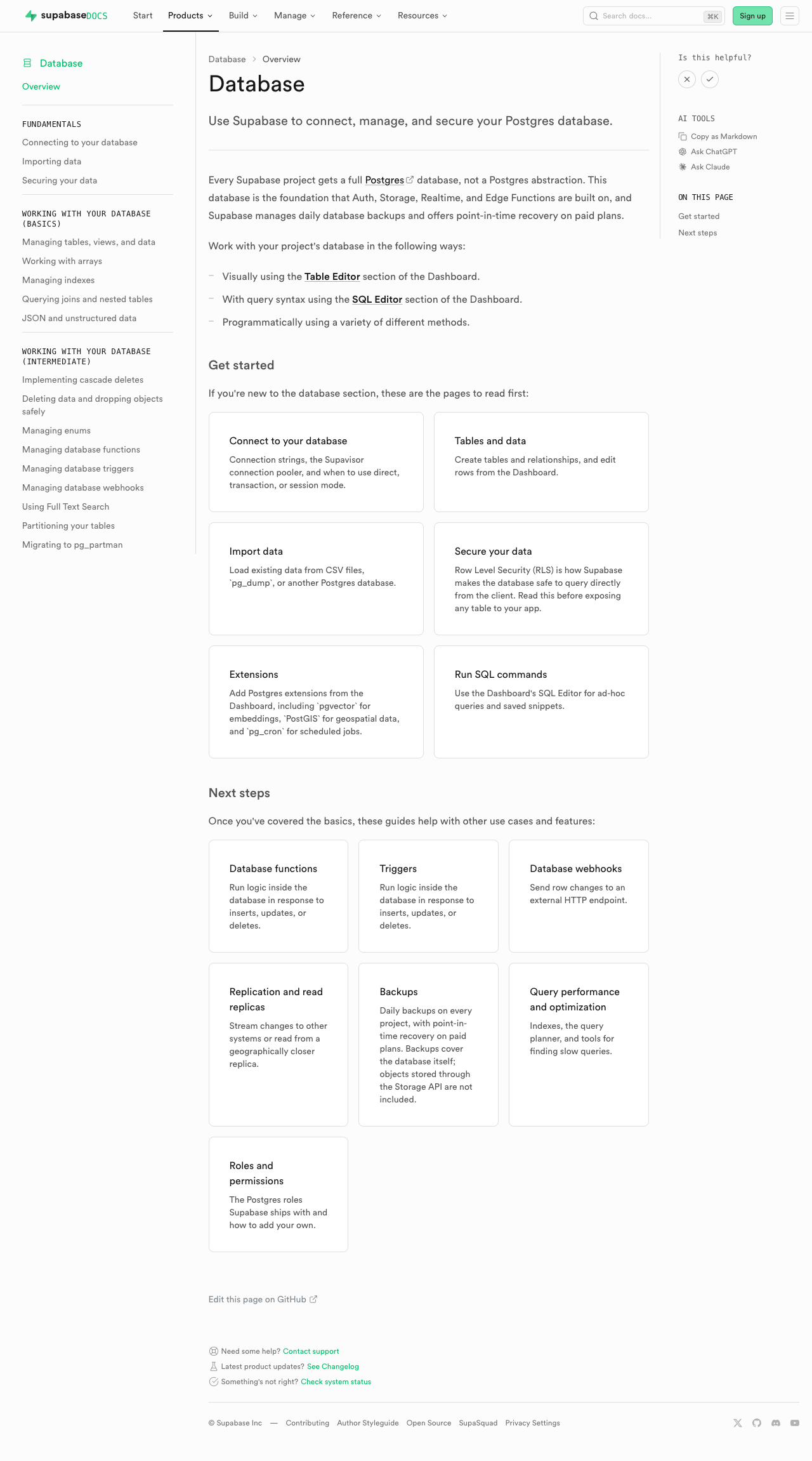 Database after